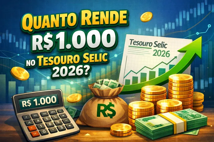 Quanto rende R$ 1.000 no Tesouro Selic 2026? Simulação Real com a Taxa de 14.75%