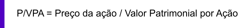 Fórmula do Preço/Valor Patrimonial por Ação