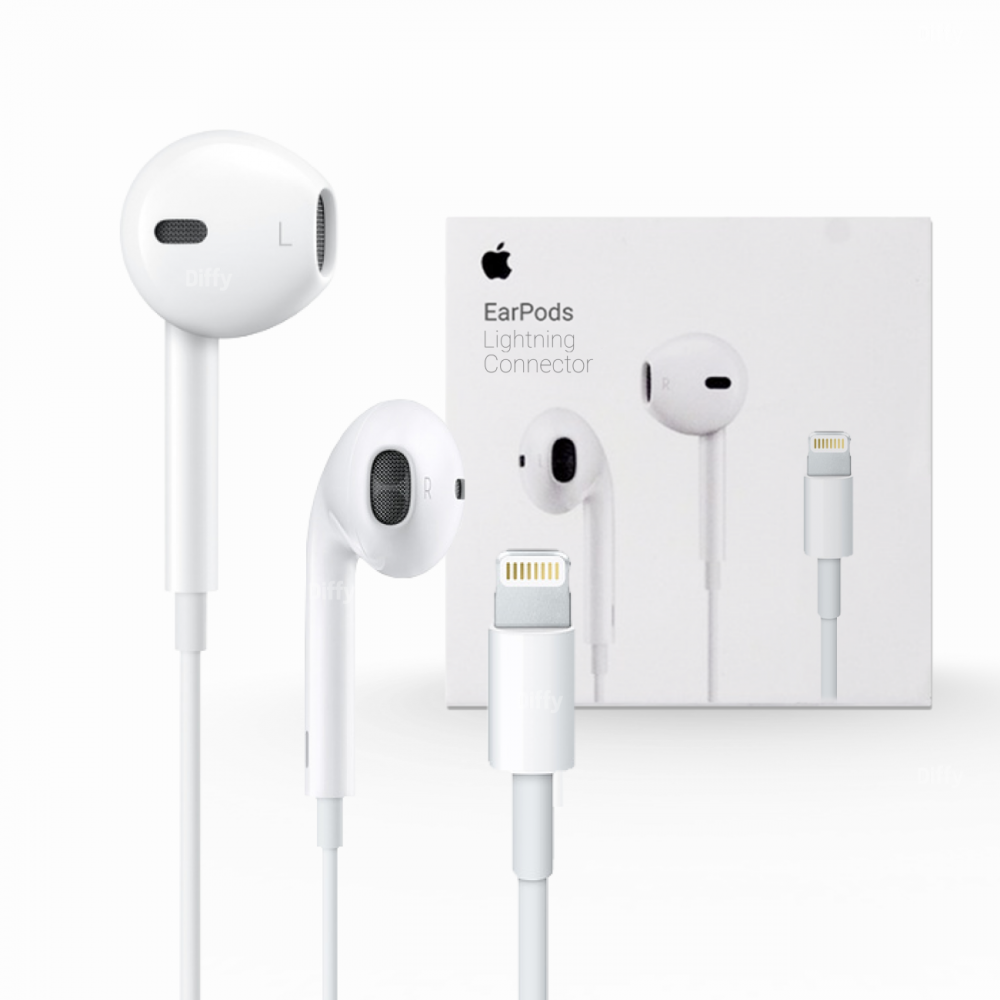 Fone de ouvido Apple Earpods branco.