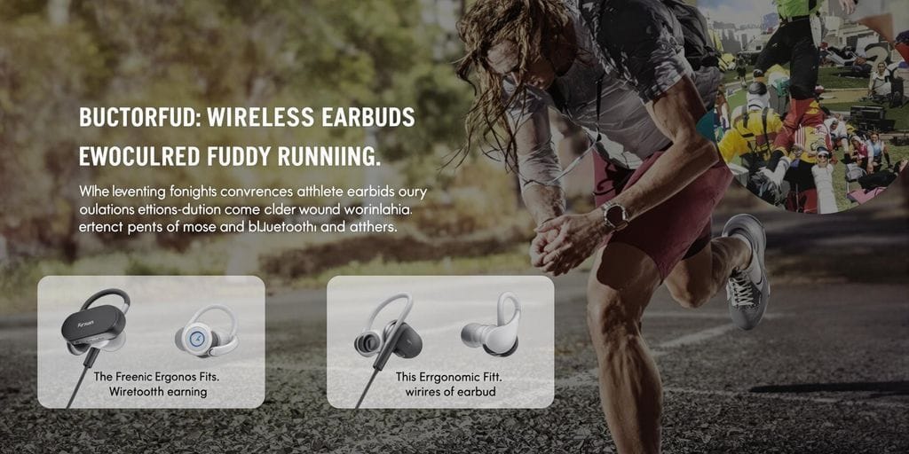 Fones de ouvido sem fio para corrida em ambiente externo.